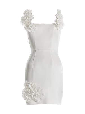 Carrie 3D Floral-Embellished Square Neck Mindress