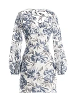 Mila Floral-Embroidered Minidress