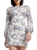 Mila Floral-Embroidered Minidress