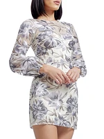 Mila Floral-Embroidered Minidress