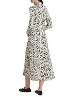 Marion Abstract Jersey Turtleneck Midi-Dress
