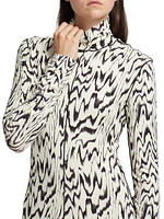 Marion Abstract Jersey Turtleneck Midi-Dress