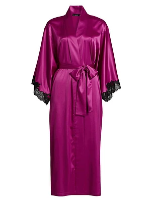 Peony Glamour Lace-Trim Robe