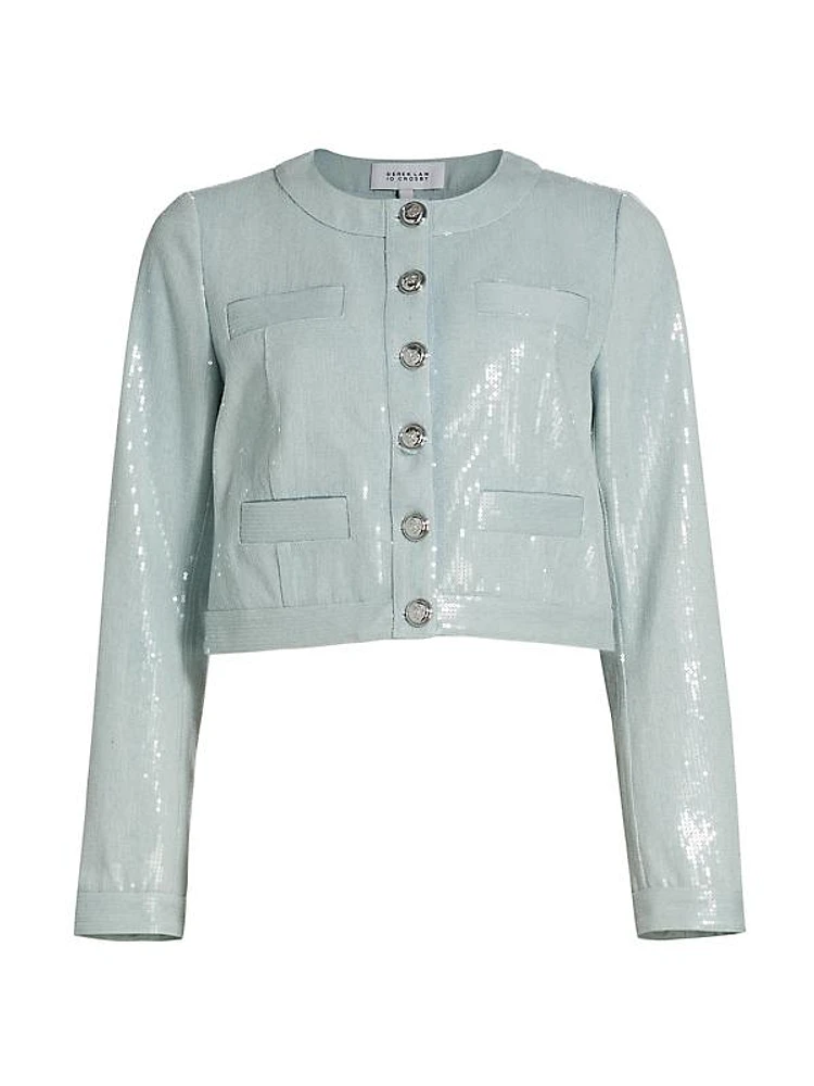 Penny Cropped Sequin Jacket