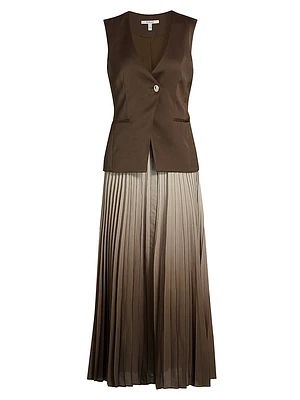 Lauren Mixed Media Cocktail Dress