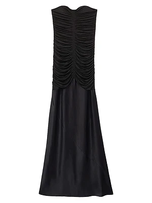 Selina Ruched Strapless Maxi Dress