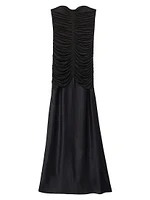 Selina Ruched Strapless Maxi Dress