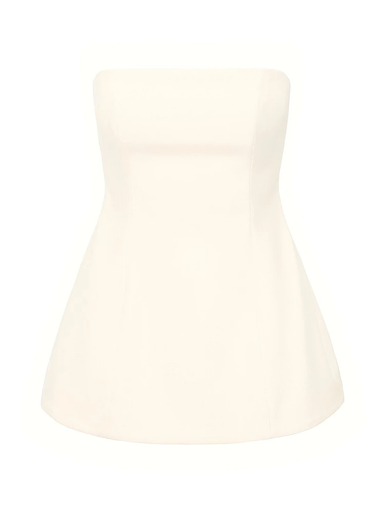 Silvia Strapless Peplum Top