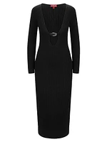 Murphy Plunge Buckle Midi-Dress