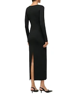 Murphy Plunge Buckle Midi-Dress