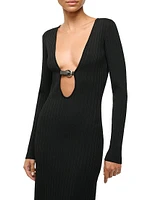 Murphy Plunge Buckle Midi-Dress