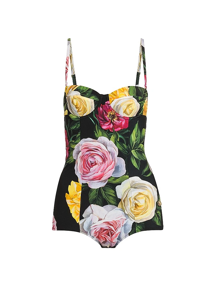 Peonie & Roses Retro One-Piece Swimsuit