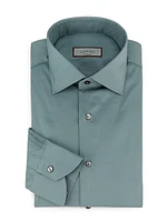 Solid Cotton Dress Shirt
