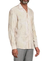 Leaf-Print Button-Front Shirt