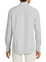 Gingham Cotton-Linen Button-Front Shirt