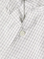 Gingham Cotton-Linen Button-Front Shirt