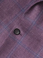 Windowpane Plaid Wool-Silk-Linen Sport Coat