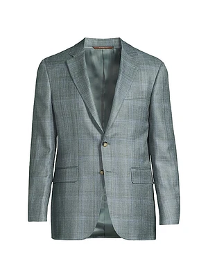 Plaid Wool-Silk-Linen Sport Coat