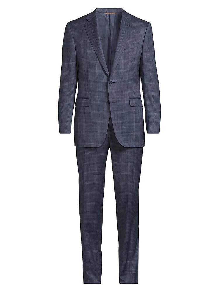 Plaid Wool Modern-Fit Suit