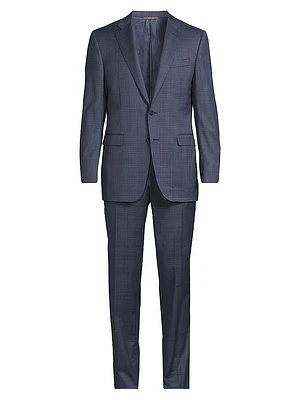 Plaid Wool Modern-Fit Suit