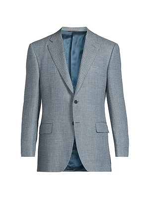 Houndstooth Linen-Wool Sportcoat