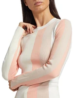 Colorblock Stripes Rib-Knit T-Shirt