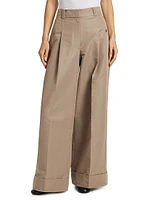 High-Rise Pleated Wide-Leg Pants