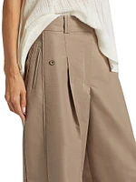 High-Rise Pleated Wide-Leg Pants