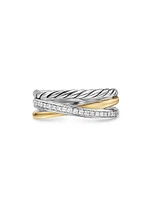 Crossover Three Row Ring Sterling Silver