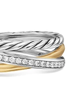 Crossover Three Row Ring Sterling Silver