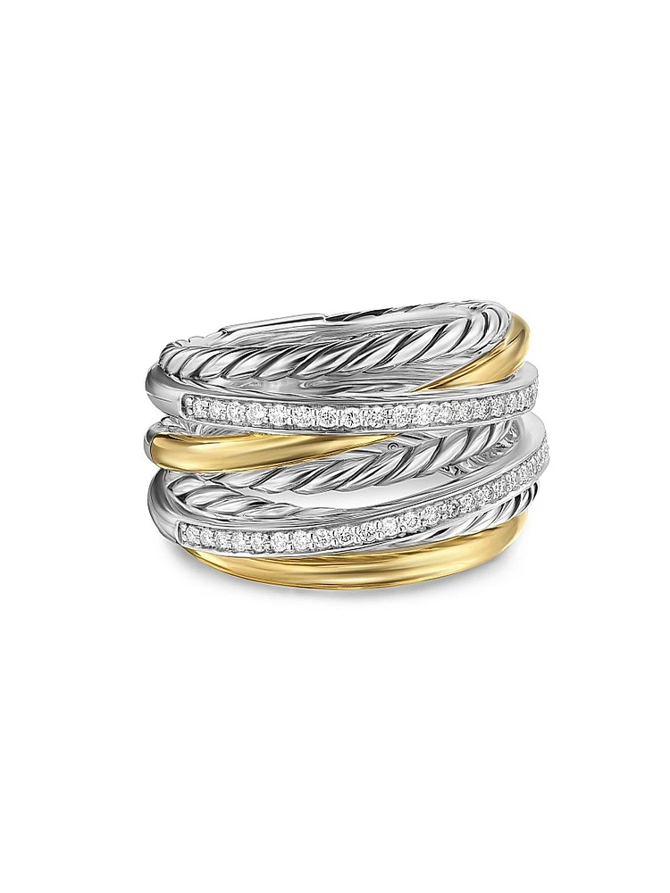 Crossover Seven Row Ring Sterling Silver