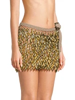 Adora Bead-Detailed Crochet Miniskirt