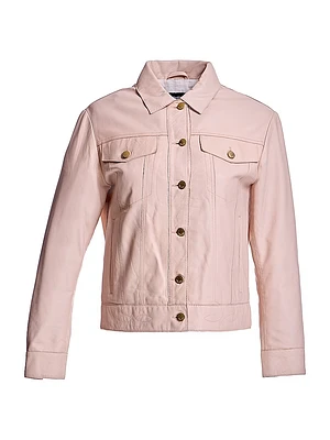 Leather Buttondown Shirt Jacket