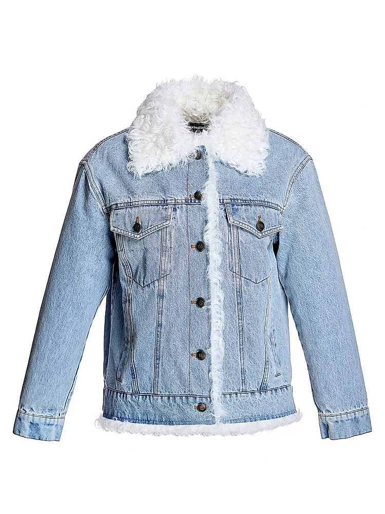Quilted Lined Denim Jacket with Kalgan Lamb Trims