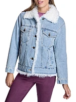 Quilted Lined Denim Jacket with Kalgan Lamb Trims