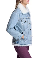 Quilted Lined Denim Jacket with Kalgan Lamb Trims