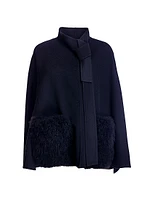 Loro Piana Cashmere Cape with Fur Pockets