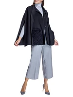Loro Piana Cashmere Cape with Fur Pockets