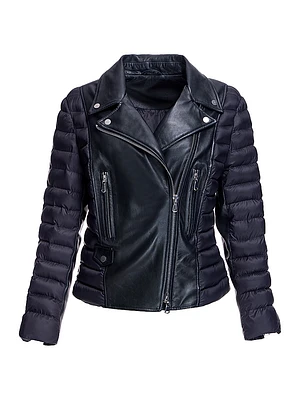 Leather Puffer Jacket