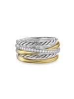 Crossover Five Row Ring Sterling Silver