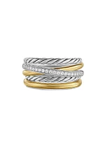 Crossover Five Row Ring Sterling Silver
