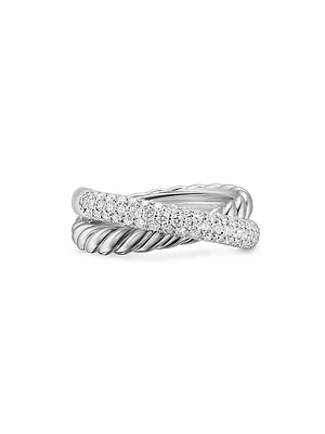 Crossover Two Row Ring Sterling Silver