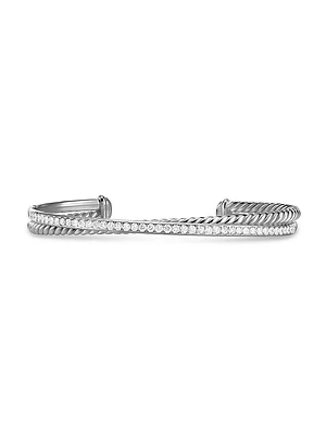Crossover Two Row Bracelet Sterling Silver