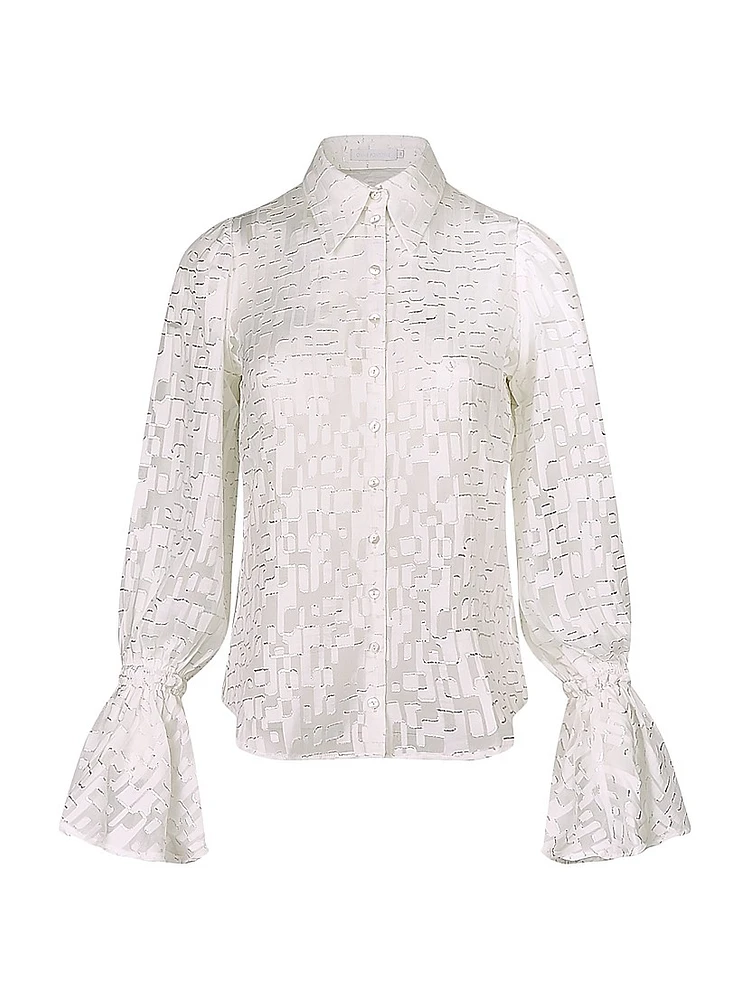 Sylvie Burnout Geometric Blouse