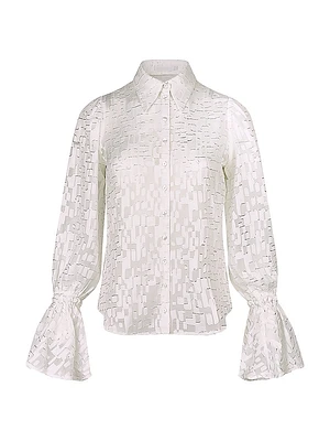 Sylvie Burnout Geometric Blouse