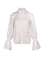 Sylvie Burnout Geometric Blouse