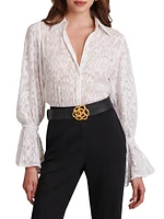 Sylvie Burnout Geometric Blouse