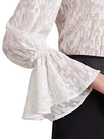 Sylvie Burnout Geometric Blouse