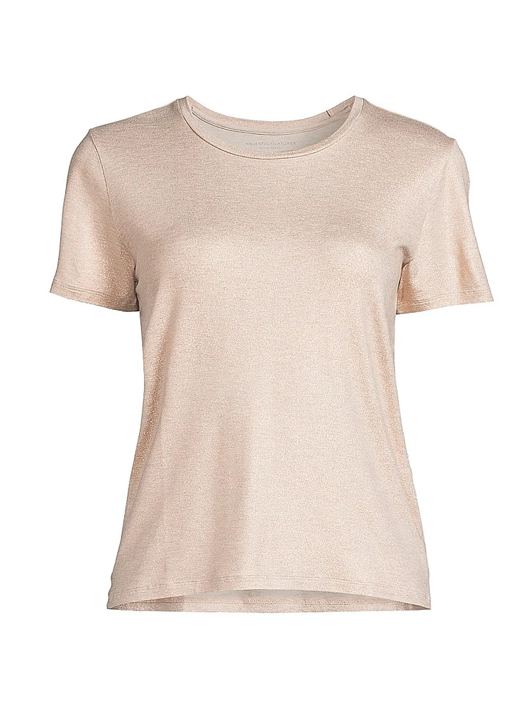 Soft Touch Metallic Crewneck T-Shirt