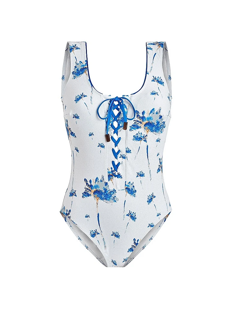 Herbie Lace-Up One-Piece Swimsuit